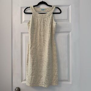 J. McLaughlin Women’s Catalina Cloth Shift Dress Halter Neck in Zebra Sand Sz XS